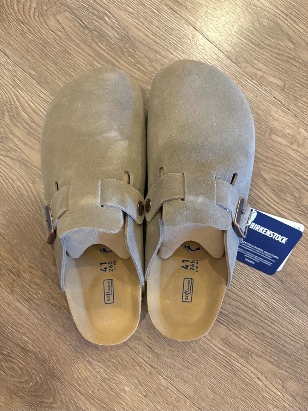 Birkenstock Kids Suede Clog in Light Taupe